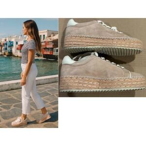 Joie Dabna Suede Platform Espadrille Wedge Sneaker Womens 39 US 9 Blush Pink